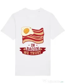 Tricou STANLEY STELLA barbat In bacon we trust Alb