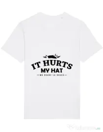 Tricou STANLEY STELLA barbat It hurts my hat Alb