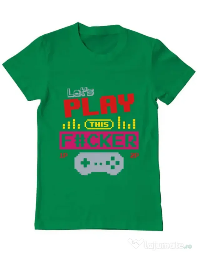 Tricou ADLER barbat Lets play this Verde mediu