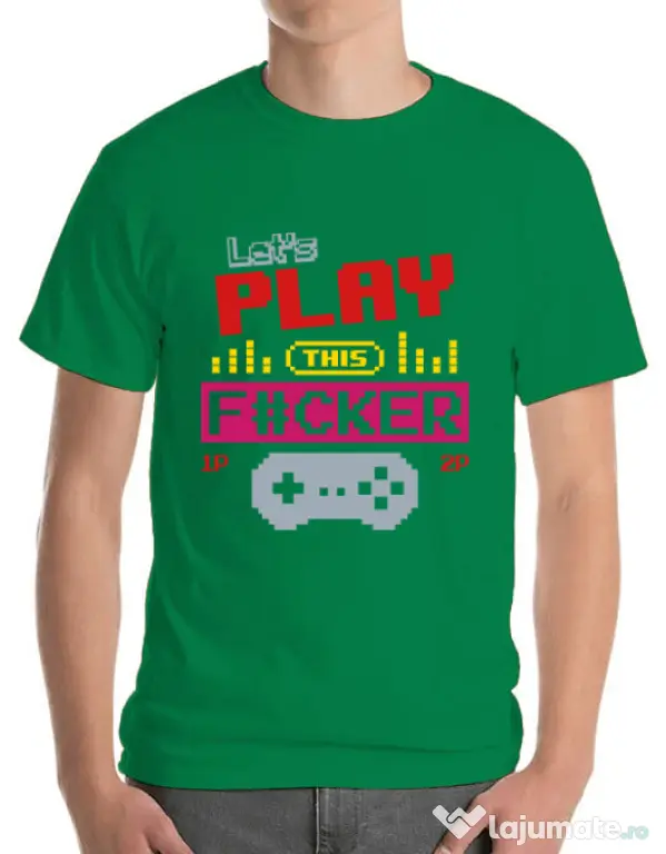 Tricou ADLER barbat Lets play this Verde mediu
