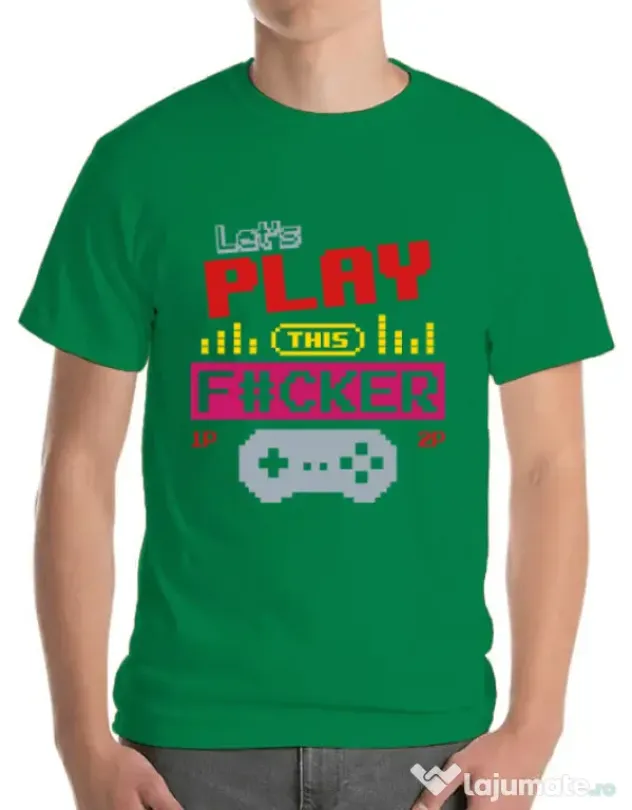 Tricou ADLER barbat Lets play this Verde mediu