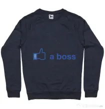 Bluza ADLER barbat Like a boss Facebook Denim inchis