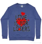 Bluza ADLER barbat Love is for losers Albastru melanj