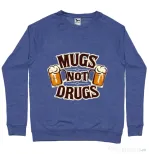 Bluza ADLER barbat Mugs not drugs Albastru melanj