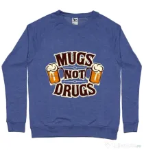 Bluza ADLER barbat Mugs not drugs Albastru melanj