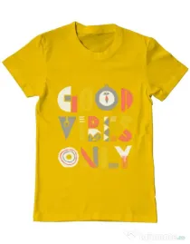 Tricou ADLER barbat Good vibes only Galben