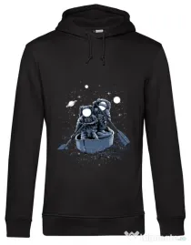 Hoodie barbat cu gluga Across the galaxy Negru