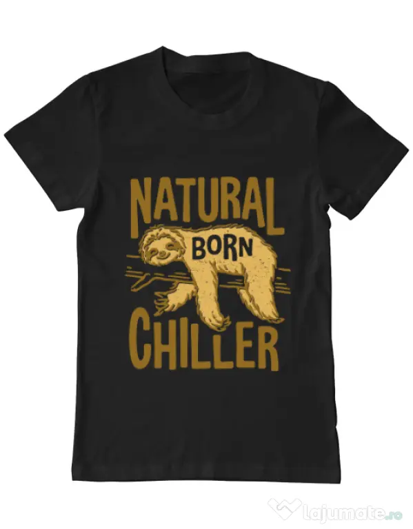 Tricou ADLER barbat Natural born chiller Negru