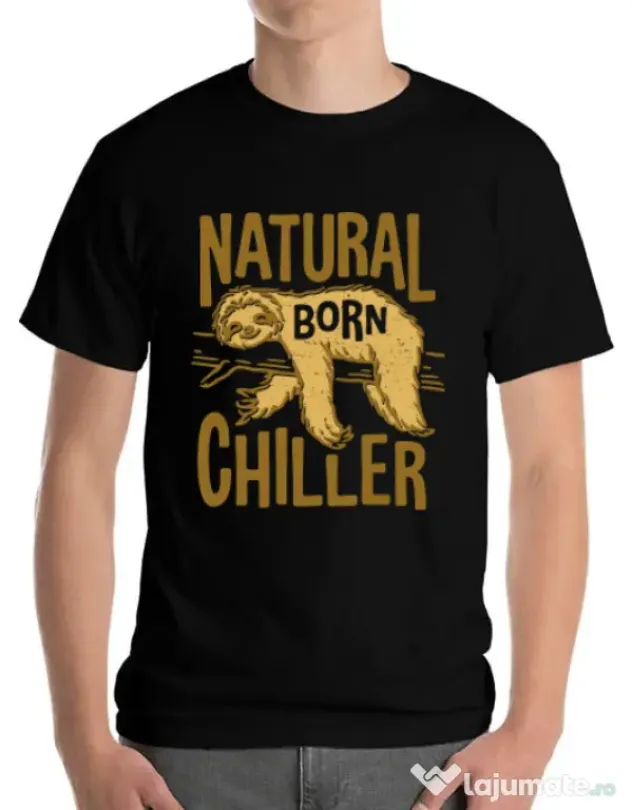 Tricou ADLER barbat Natural born chiller Negru