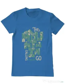 Tricou ADLER barbat The mountain is calling, I must go! Albastru azuriu