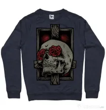 Bluza ADLER barbat Skullcross Denim inchis