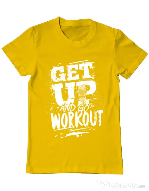 Tricou ADLER barbat Get up and go workout Galben