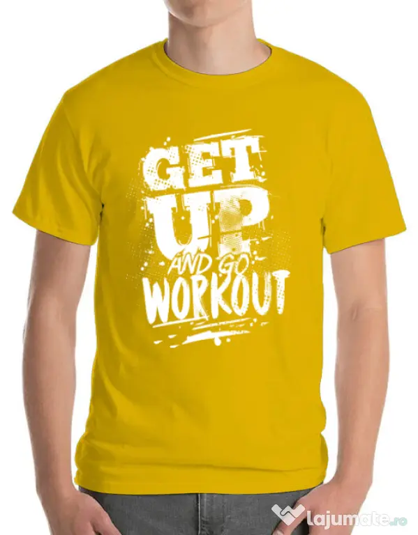 Tricou ADLER barbat Get up and go workout Galben