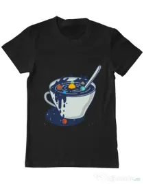 Tricou ADLER barbat Galaxy mug Negru
