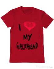 Tricou ADLER barbat I love my girlfriend Rosu 