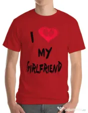 Tricou ADLER barbat I love my girlfriend Rosu 