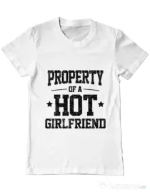 Tricou ADLER barbat Property of a hot girlfriend Alb