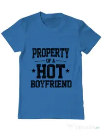 Tricou ADLER barbat Property of a hot boyfriend Albastru azuriu