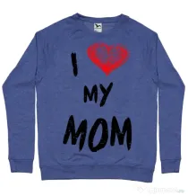 Bluza ADLER barbat I love my mom Albastru melanj