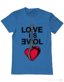 Tricou ADLER barbat Love is evil Albastru azuriu