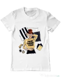 Tricou ADLER barbat I am not a morning person Alb