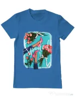Tricou ADLER barbat High Heels and roses Albastru azuriu
