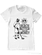 Tricou ADLER barbat Beach better have my money Alb