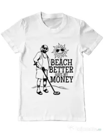 Tricou ADLER barbat Beach better have my money Alb