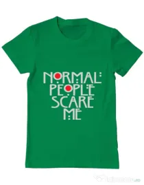 Tricou ADLER barbat Normal people scare me Verde mediu