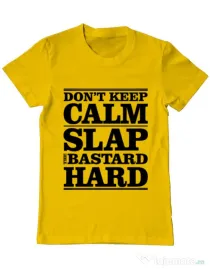 Tricou ADLER barbat Slap the bastard Galben