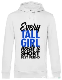 Hoodie barbat cu gluga Tall girl Alb