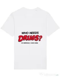 Tricou STANLEY STELLA barbat Who needs drugs Alb
