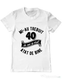Tricou ADLER barbat 40 de ani Alb