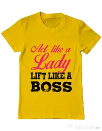Tricou ADLER barbat Lift like a boss Galben