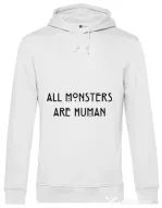 Hoodie barbat cu gluga All monsters are human Alb