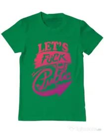 Tricou ADLER barbat Let's fuck in public Verde mediu