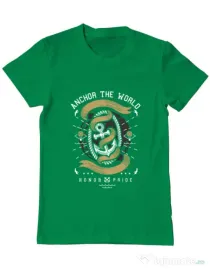 Tricou ADLER barbat Anchor The World Verde mediu