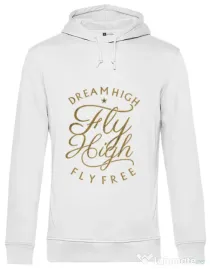 Hoodie barbat cu gluga Fly High Alb