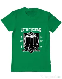 Tricou ADLER barbat Art Is The Bomb Verde mediu