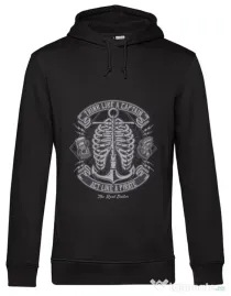 Hoodie barbat cu gluga Think Like A Captain Act Like A Pirate Negru