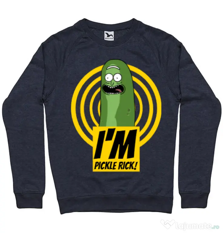 Bluza ADLER barbat I'm pickle Rick! Denim inchis
