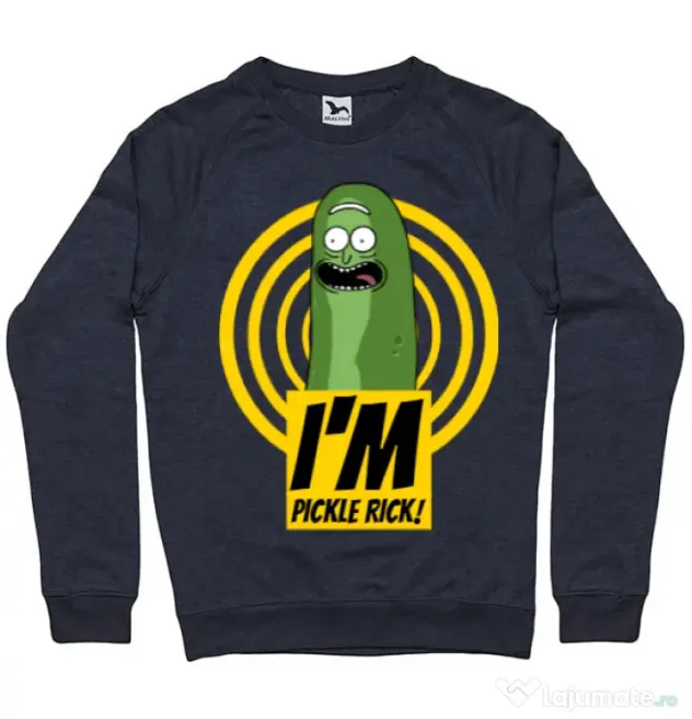 Bluza ADLER barbat I'm pickle Rick! Denim inchis