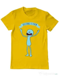 Tricou ADLER barbat Existence is pain Galben