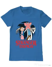 Tricou ADLER barbat Stranger Ricks Albastru azuriu