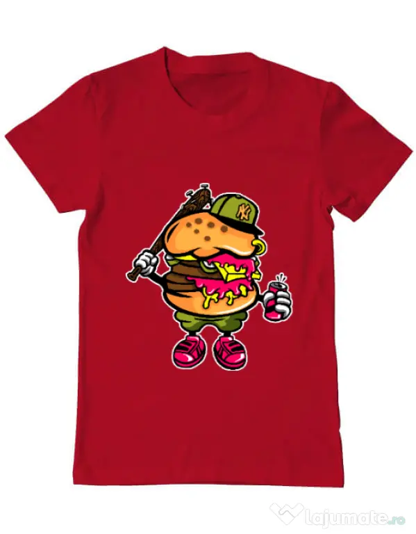 Tricou ADLER barbat Bastard burger Rosu