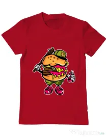 Tricou ADLER barbat Bastard burger Rosu