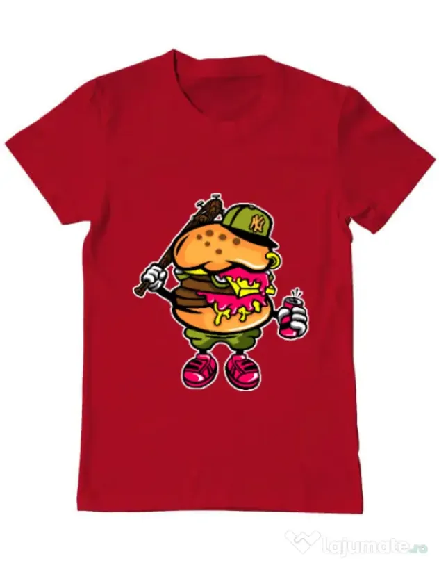Tricou ADLER barbat Bastard burger Rosu