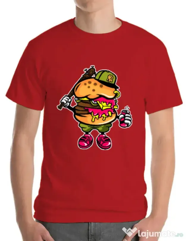 Tricou ADLER barbat Bastard burger Rosu