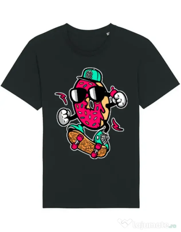 Tricou STANLEY STELLA barbat Donut skater Negru