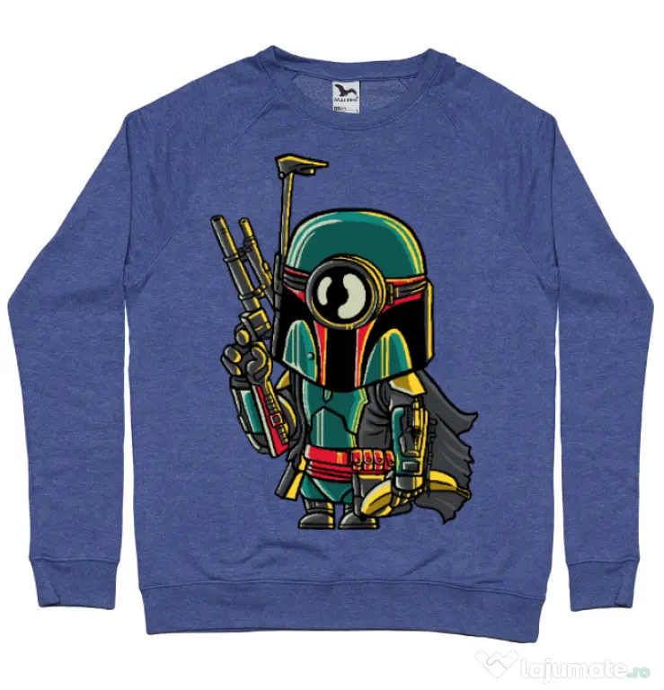 Bluza ADLER barbat Minion Boba Fett Albastru melanj